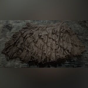 INC Black Ruffled Mini Skirt